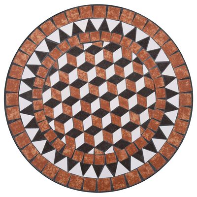 vidaXL Mozaikowy stolik bistro, brązowy, 60 cm, ceramiczny