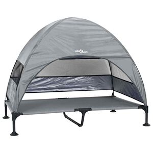 vidaXL Podn&oacute;żka dla psa 127 x 81 x 108 cm Tkanina i Stal Jasnoszary