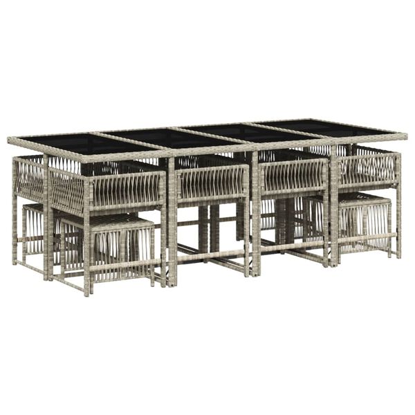 vidaXL 13-cz. zestaw mebli ogrodowych z poduszkami, jasnoszary