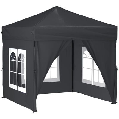 vidaXL Składany namiot imprezowy ze ściankami, antracytowy, 2x2 m