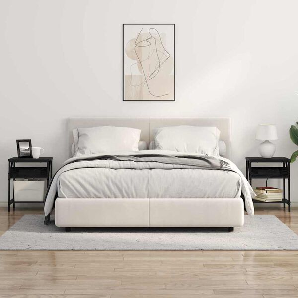 vidaXL Szafka Nocna Czarny Dąb 38 x 30 x 48 cm Materiał drewnopochodny