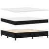 vidaXL Ł&oacute;żko sprężynowe z materacem Czarny 200 x 200 cm tkanina