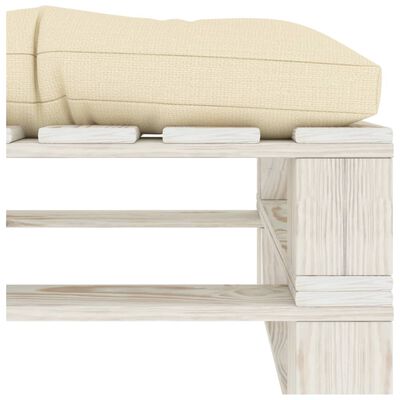 vidaXL Ogrodowy stołek z palet z kremową poduszką, drewniany
