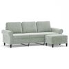 vidaXL 3-osobowa sofa z podn&oacute;żkiem, jasnoszara, 180 cm, aksamit