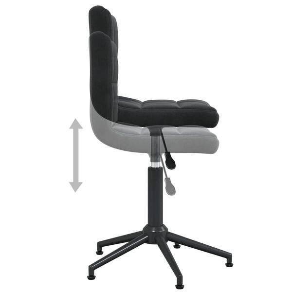 vidaXL Obrotowe krzesło stołowe, czarne, obite aksamitem