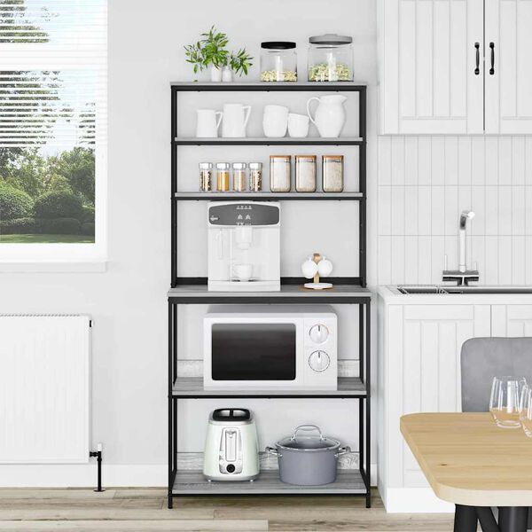 vidaXL P&oacute;łka kuchenna Szary Sonoma 80 x 40 x 168 cm