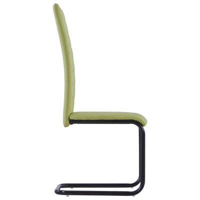 vidaXL Krzesła stołowe, wspornikowe, 2 szt., zielone, tkanina