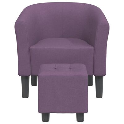 vidaXL Fotel bujany z podnóżkiem, fioletowy, obity tkaniną