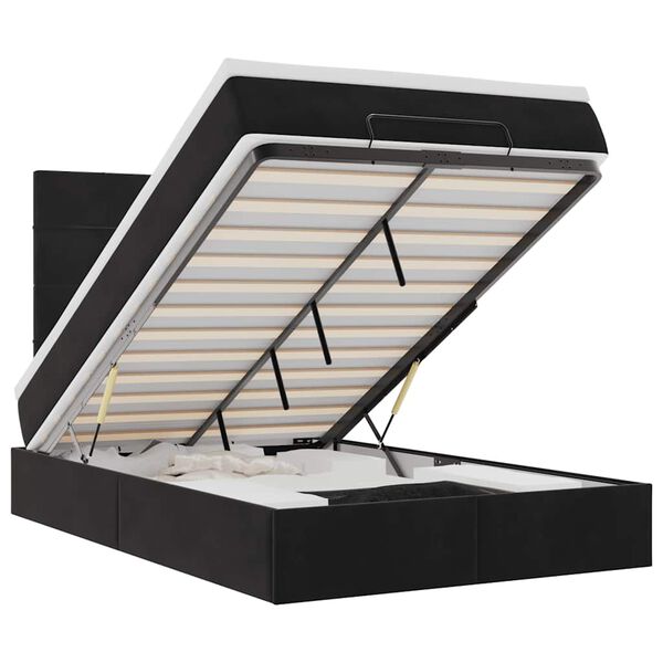 vidaXL Rama ł&oacute;żka otomana z materacami, czarna, 120x190 cm, aksamit