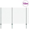 vidaXL Ogrodzenie z słupkiem Zielony 1,5 x 10 m Stal i PVC