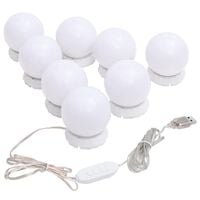 vidaXL Lampki na lustro, 8 ciepłych i zimnych białych żarówek LED