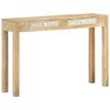vidaXL Stolik konsolowy, 110x30x75 cm, bielone drewno mango