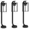 vidaXL Lampy ogrodowe stojące, 3 szt., czarne, 60 cm, stal nierdzewna