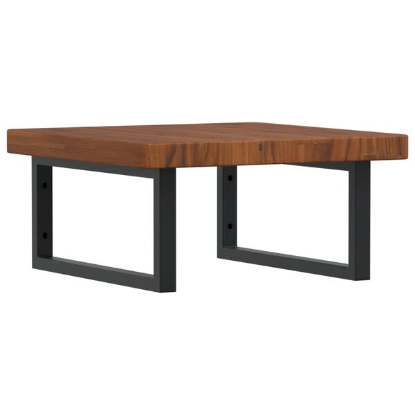 vidaXL P&oacute;łka ścienna pod umywalkę, stal i lite drewno dębowe