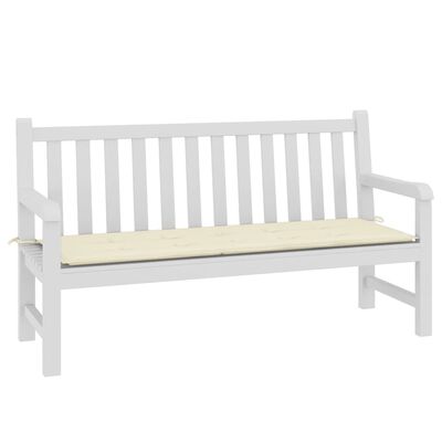 vidaXL Poduszka na ławkę ogrodową, kremowa 150x50x3 cm, tkanina Oxford