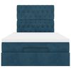 vidaXL Rama ł&oacute;żka otomana z materacami, niebieska, 120x200 cm, aksamit