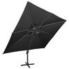 vidaXL Parasol ogrodowy Cantilever z podw&oacute;jnym blatem, czarny, 400x300 cm
