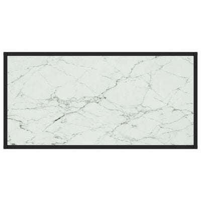 vidaXL Stolik kawowy, szkło w kolorze biały marmur, 100x50x35 cm