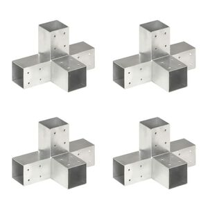 vidaXL Łączniki w kształcie X, 4 szt., galwanizowany metal, 71x71 mm