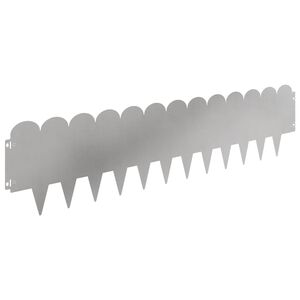 vidaXL Krawężnik do trawnika 10 szt. 103 x 25 cm Stal srebrny