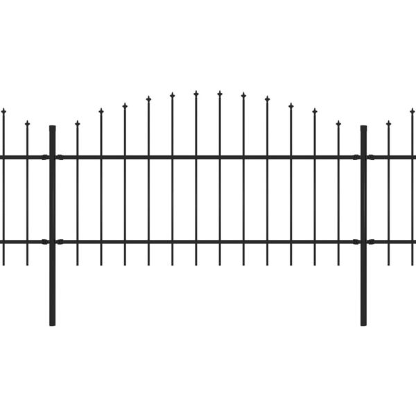 vidaXL Ogrodzenie ogrodowe z włócznią, stalowe, 1603,5x125 cm, czarne