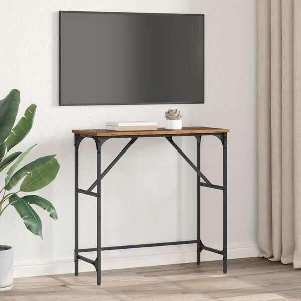 vidaXL Konsola Stare drewno 75 x 32 x 75 cm Materiał drewnopochodny