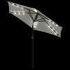 vidaXL Parasol ogrodowy z LED, stalowy słupek, biały, 225x225x212 cm