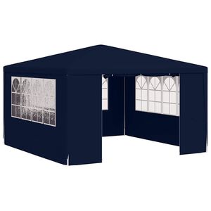 vidaXL Namiot imprezowy ze ściankami, 4x4 m, niebieski, 90 g/m&sup2;