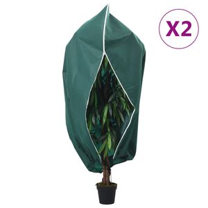 vidaXL Kaptury ochronne na rośliny, suwak, 2 szt., 70 g/m&sup2;, 1x1,55 m