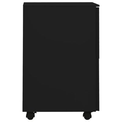 vidaXL Mobilna szafka kartotekowa, czarna, 39x45x67 cm, stalowa