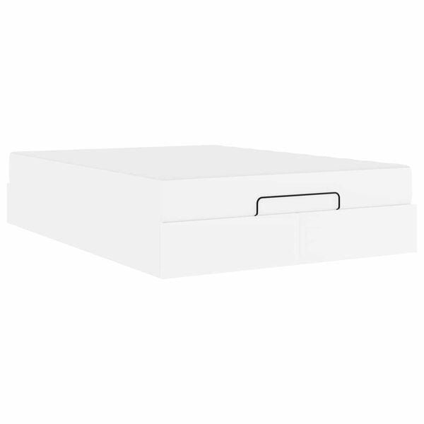 vidaXL Rama ł&oacute;żka z materacem z materacem 2 pcs Biały PVC