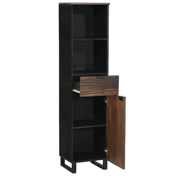 vidaXL Szafka pod umywalkę z p&oacute;łką orzech włoski 38 x 33 x 160 cm