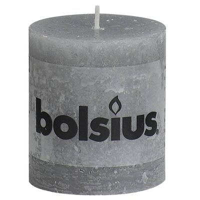 Bolsius Rustykalne świece pieńkowe, 6 szt., 80 x 68 mm, jasnoszare