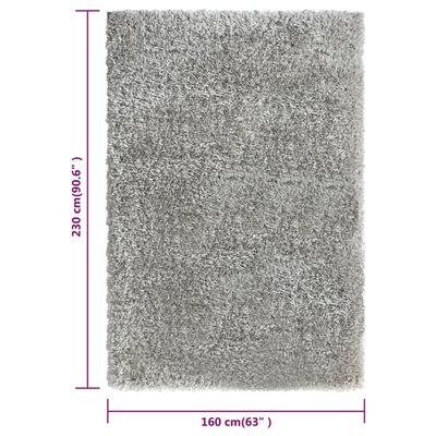 vidaXL Dywan shaggy z wysokim runem, szary, 160x230 cm, 50 mm