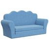 vidaXL 2-os. sofa dla dzieci, rozkładana, niebieska, miękki plusz