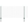 vidaXL Ogrodzenie z słupkiem Zielony 1 x 25 m Stal i PVC