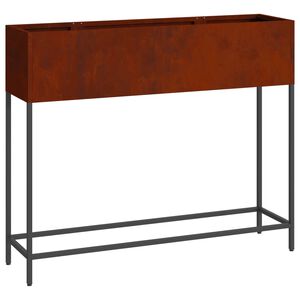 vidaXL Podwyższona doniczka ogrodowa Rdzawy 100 x 26 x 82 cm