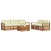 vidaXL Zestaw sof na zewnątrz z poduszką 6 pcs Naturalny i Kremowy