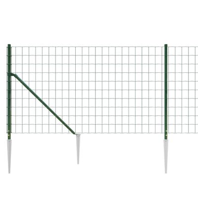 vidaXL Ogrodzenie z siatki, z kotwami, zielone, 1x10 m