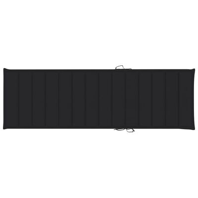 vidaXL Leżak z czarną poduszką, impregnowane drewno sosnowe