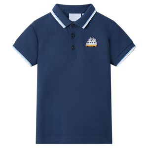 Koszulka dziecięca polo, ciemnoniebieska, 92