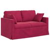 vidaXL Sofa 2 pcs Czerwone wino