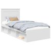 vidaXL Ramka ł&oacute;żka Z zagł&oacute;wkiem Biały 75 x 190 cm Lite drewno sosnowe