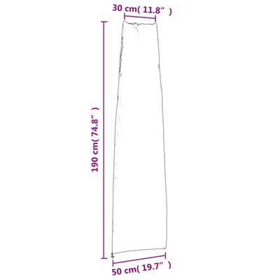 vidaXL Pokrowce na parasol ogrodowy, 2 szt., 190x50/30 cm, Oxford 420D