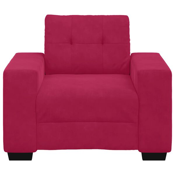 vidaXL Sofa Fotel Wino Czerwone 100x78x80 cm Aksamit