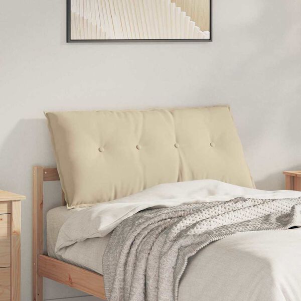 vidaXL Poduszka na plecy Kremowy 100 x 50 cm Tkanina mikrofibrowa