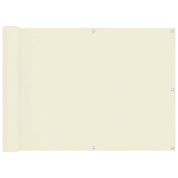 vidaXL Ekran balkonowy Kremowy 75 x 200 cm Materiał Oxford