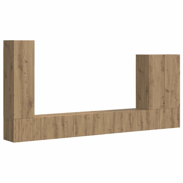 vidaXL Zestaw szafki pod telewizor na ścianę 6 pcs Dąb rzemieślniczy