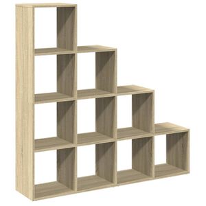 vidaXL Regał przegroda, 4 poziomy, dąb sonoma, 131,5x29x131,5 cm