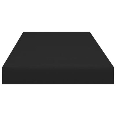 vidaXL Półki ścienne, 2 szt., czarne, 60x23,5x3,8 cm, MDF